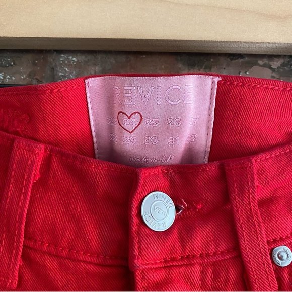 Revice Venus Flare Jeans Mars Red High Rise Size 24 - Picture 5 of 9